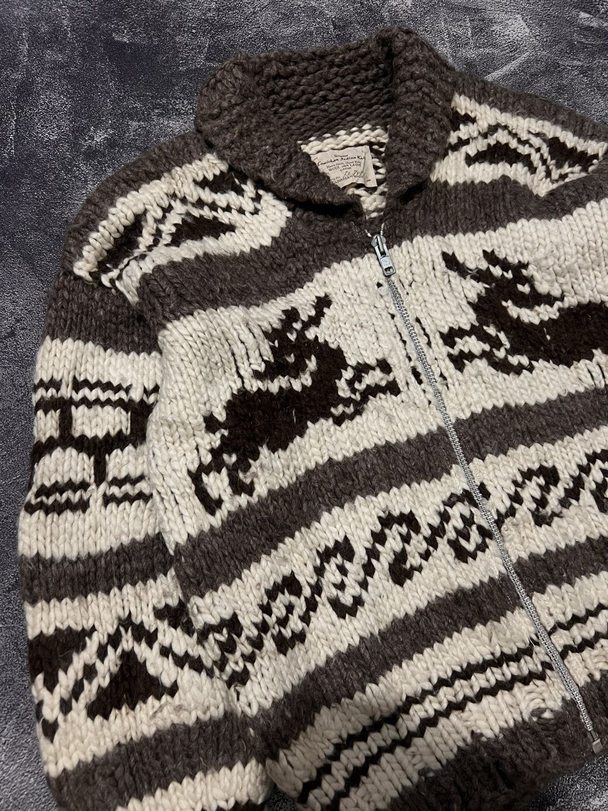 Vintage 80s Cowichan Knit Sweater Size US L / EU 52-54 / 3 - 6 Thumbnail