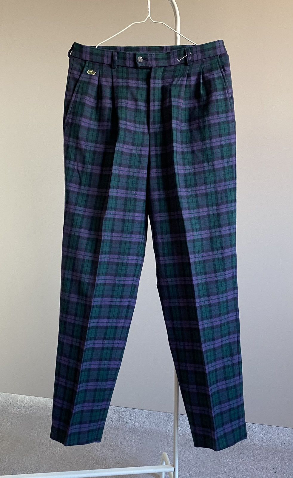 90s〜 LACOSTE plaid baggy slacks Lacoste × Vintage Vintage 80s Chemise Lacoste Plaid Checked