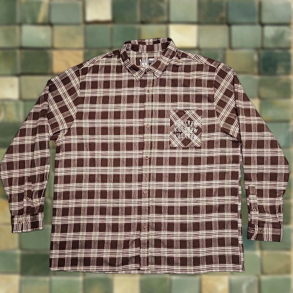 Vintage Kill Crew Shirt Men 2XL Brown Porrada Flannel Button-Up Plaid Casual Mens Size US XXL / EU 58 / 5 - 1 Thumbnail