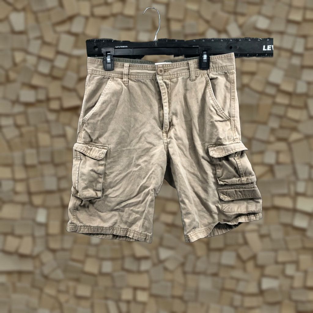 MILLY VINTAGE Old Mill Cargo Shorts Mens Size 32 Mid Rise Medium Wash Beige Flaw? Size US 32 / EU 48 - 1 Thumbnail