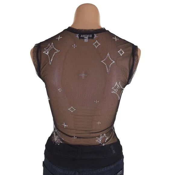 Other Saint Sintra Crystal Mesh Hot Fix Tank 40 4 S Black SSENSE Size US S / EU 44-46 / 1 - 10 Thumbnail