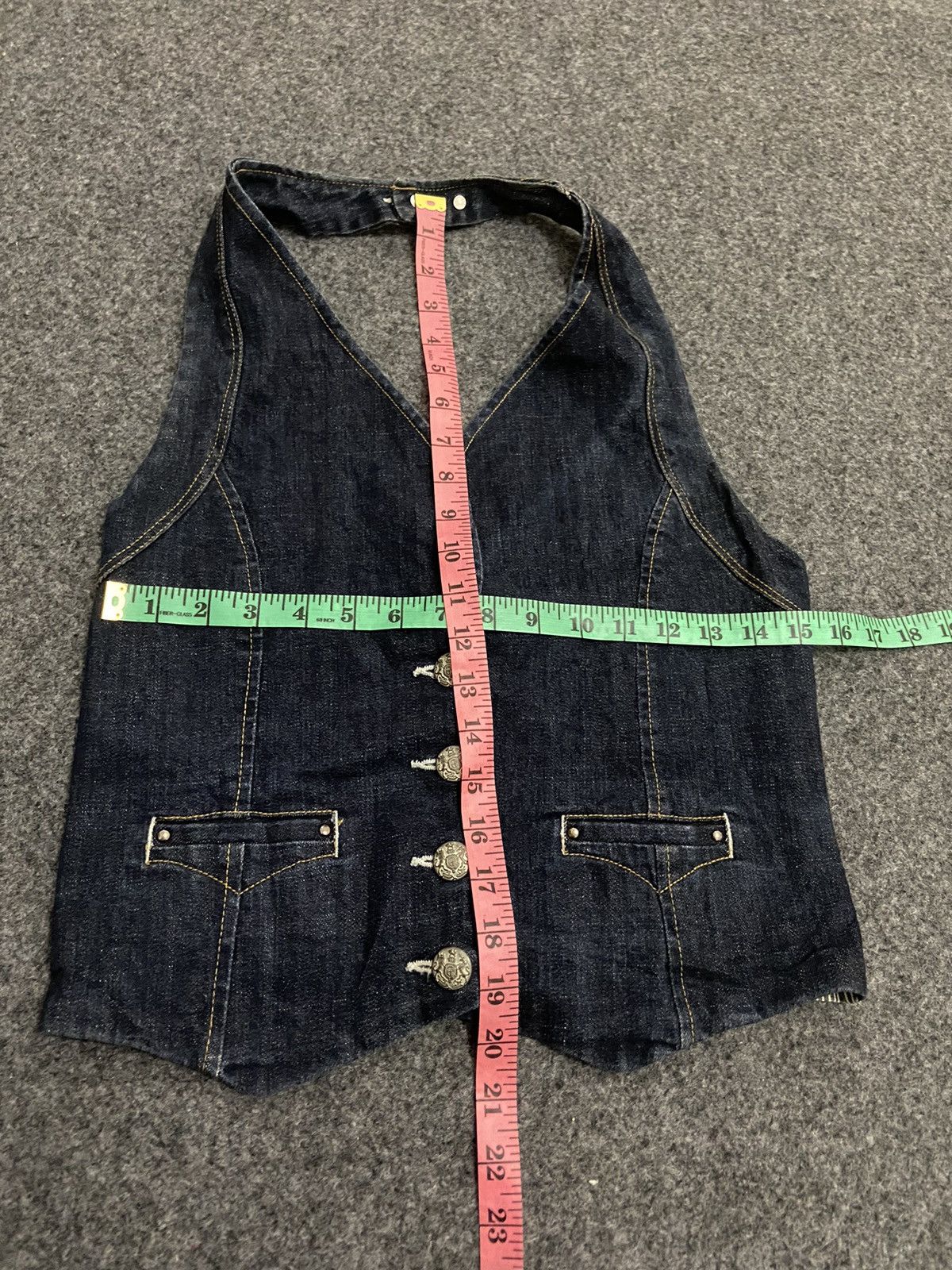 Japanese Brand × Vintage Vintage Y2K tyte denim vest women Size XS / US 0-2 / IT 36-38 - 9 Thumbnail