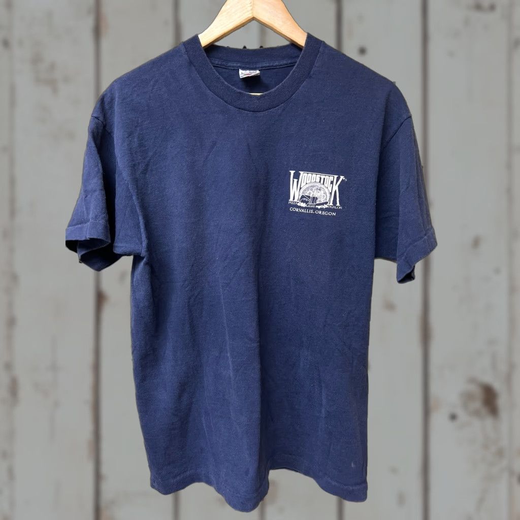 Fruit Of The Loom VINTAGE Fruit of the Loom T-Shirt Short Sleeve Crew Neck Pizza Stitch Blue L Men Size US L / EU 52-54 / 3 - 1 Thumbnail