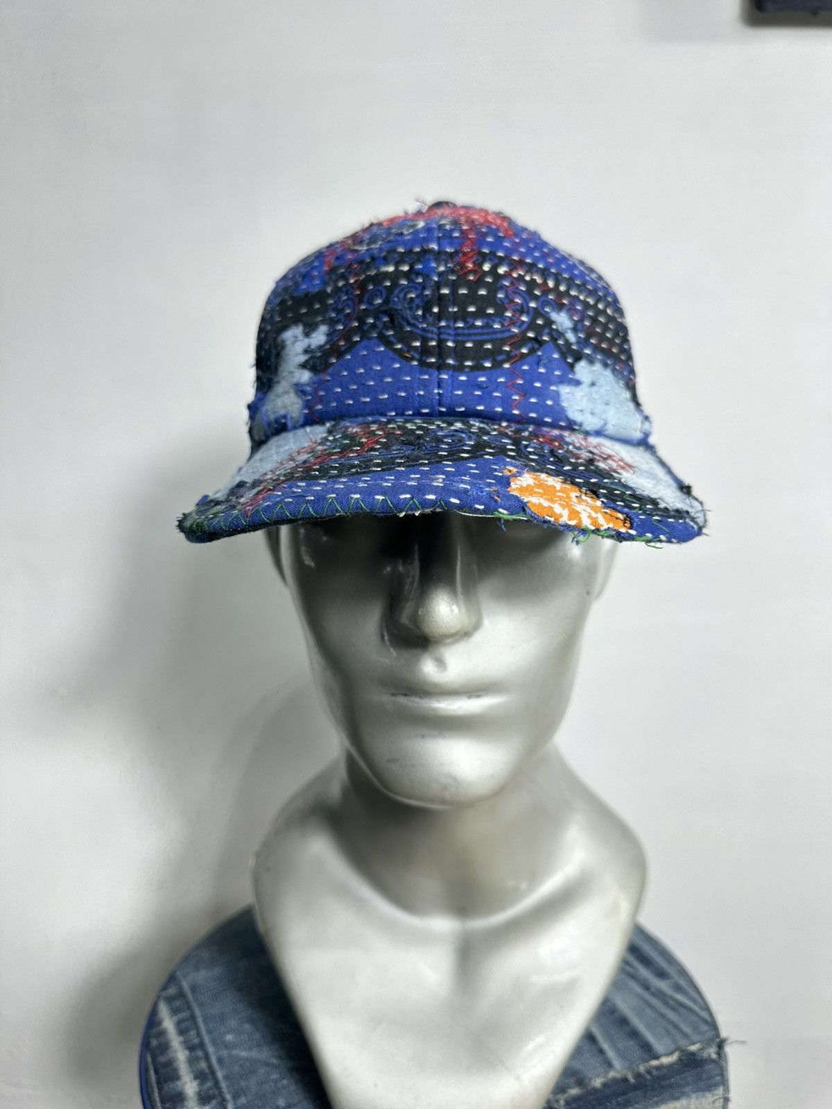 Handmade Custom Made Distressed Paisley Patchwork Boro Trucker hats Size ONE SIZE - 9 Thumbnail