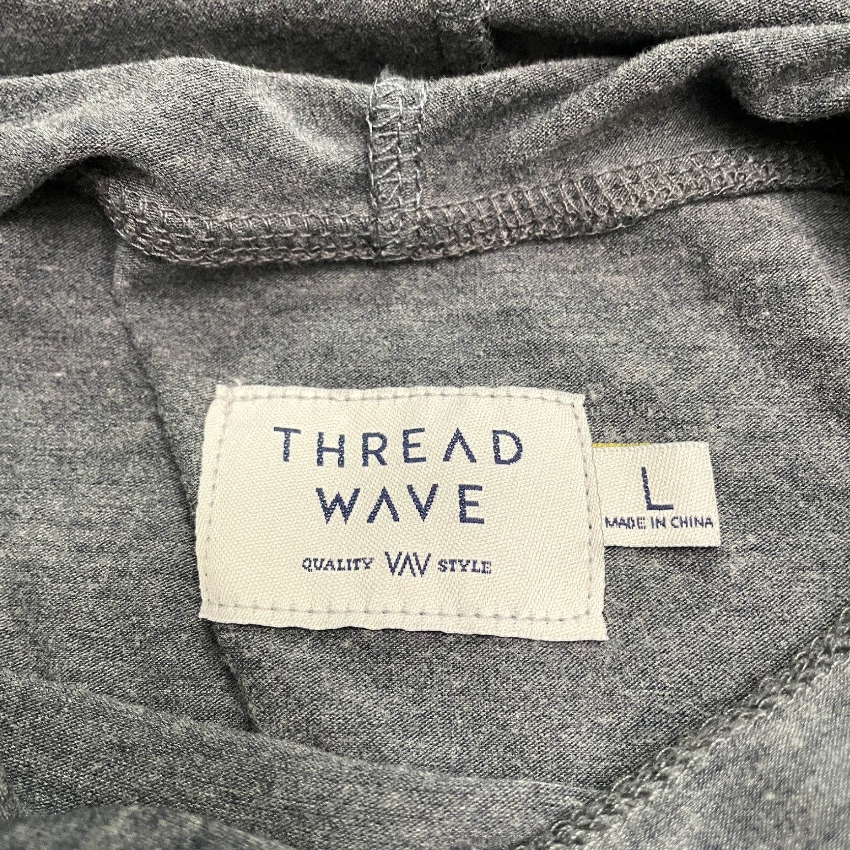 Vintage Thread Wave Hoodie Shirt Mens Large Gray Long Sleeve Pullover Outdoor Casual Top Size US L / EU 52-54 / 3 - 6 Thumbnail