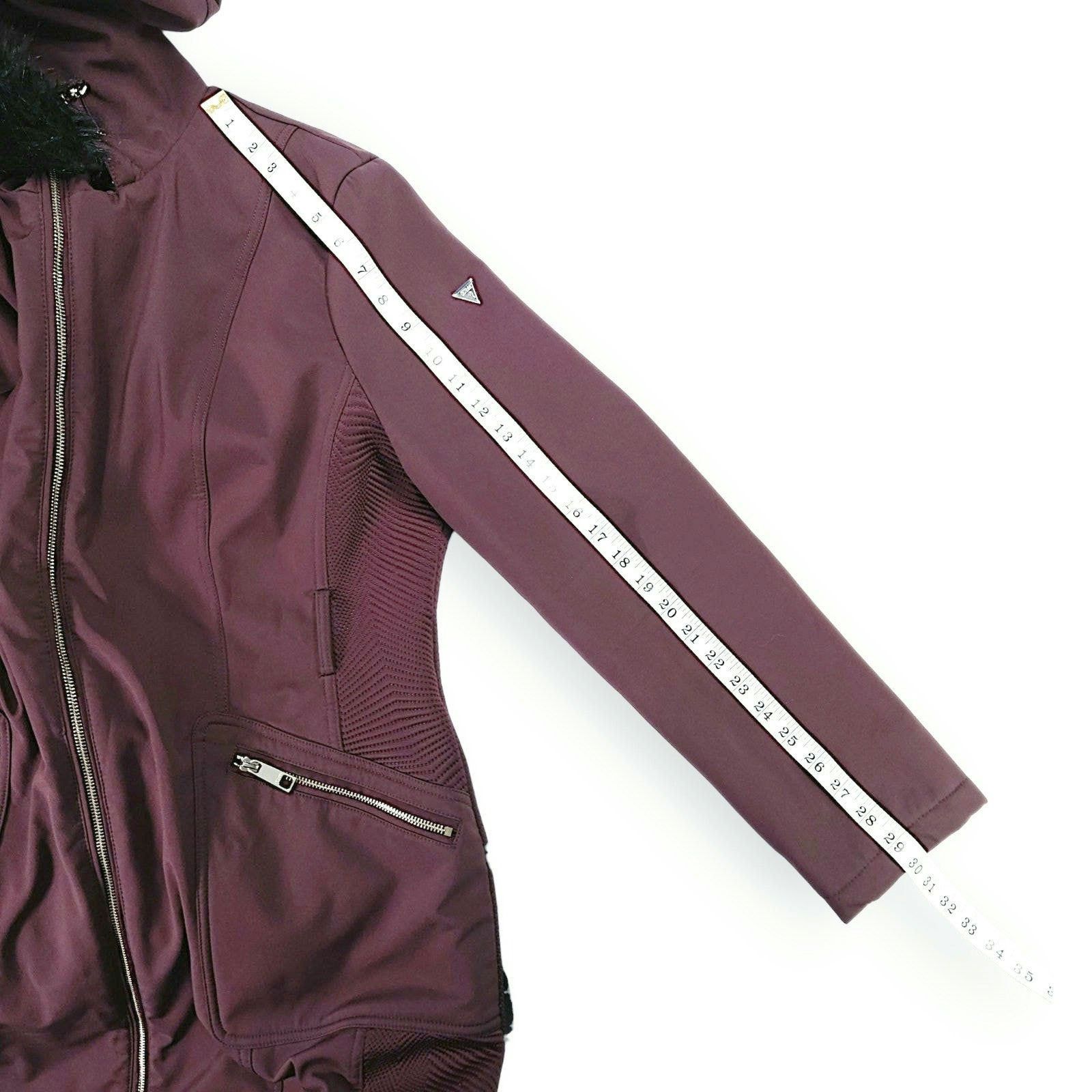 Guess Guess Faux Fur Hood Softshell Parka Jacket Burgundy Wine XXL Size XXL / US 16-18 / IT 52-54 - 14 Thumbnail