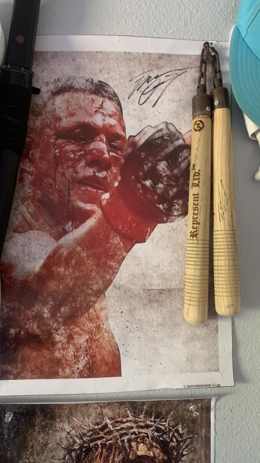 UFC UFC Autographed NATE DIAZ Poster & Nunchucks Size ONE SIZE - 1 Thumbnail