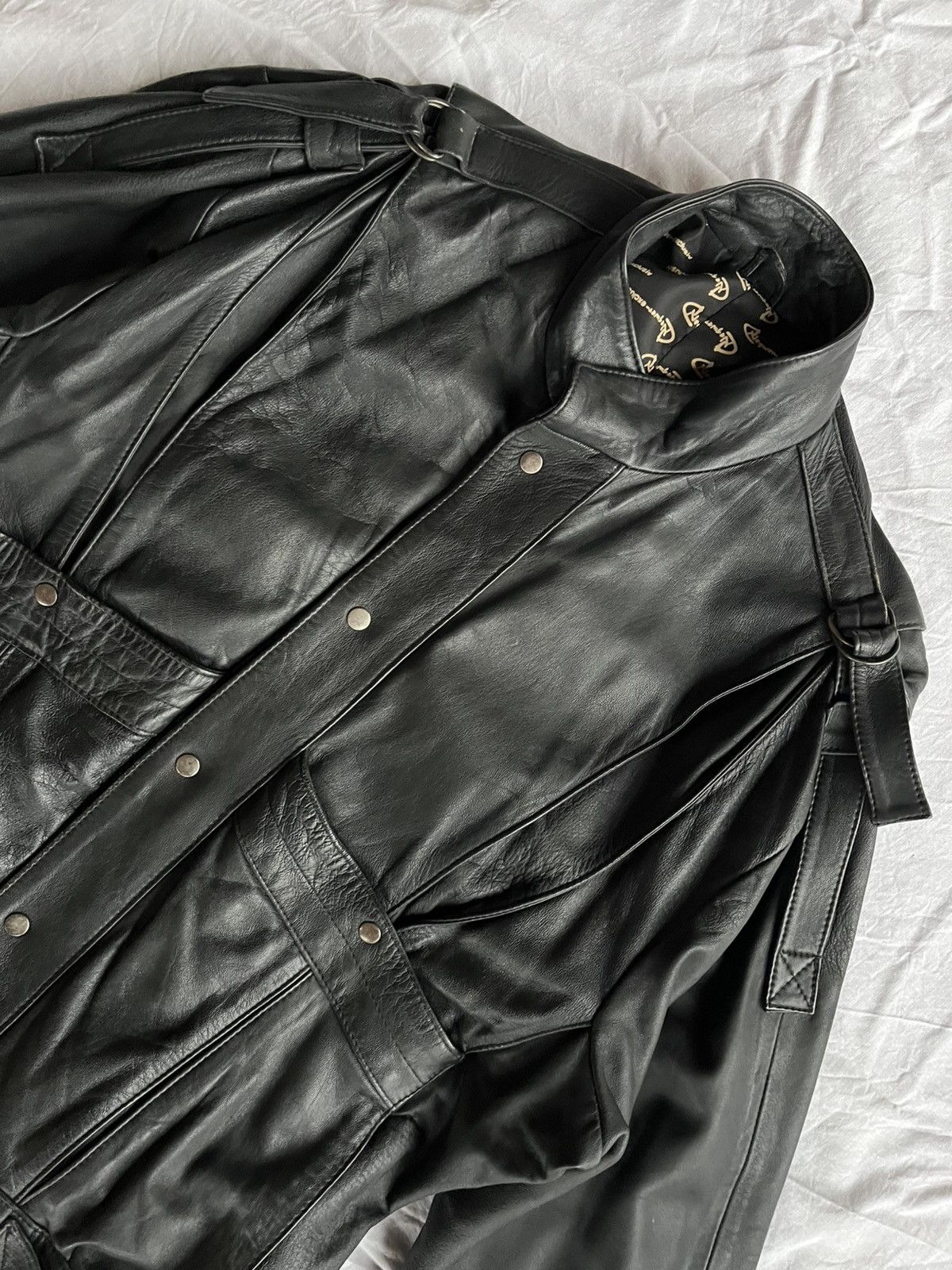 Japanese Brand Vintage Black Leather Batwing Jacket 90s Statement Size US M / EU 48-50 / 2 - 3 Thumbnail
