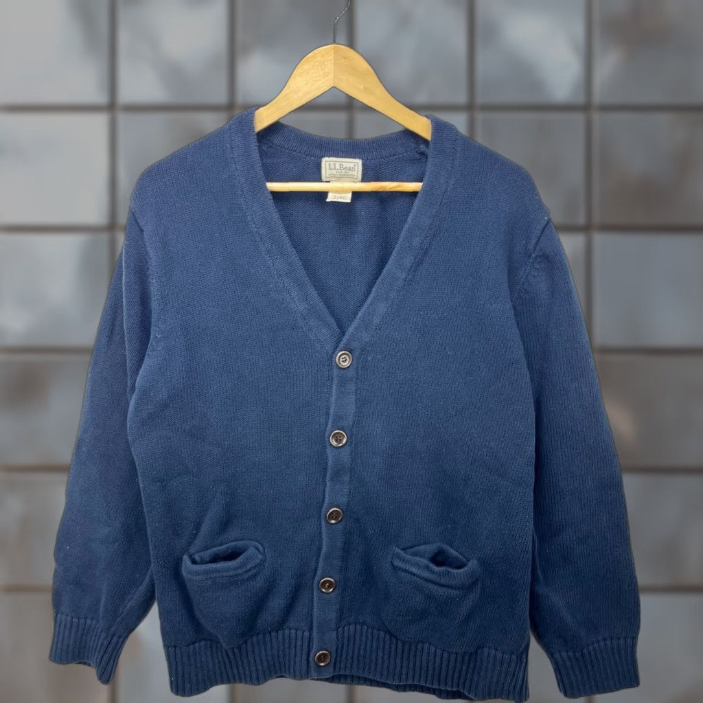 Vintage VINTAGE L.L. Bean Cardigan Knit Sweater Men’s Large Navy Blue Cotton Knit Cardigan Vintage | L.L. Bean | Cardigan | Men | Large | Navy | Blue Size US L / EU 52-54 / 3 - 1 Thumbnail