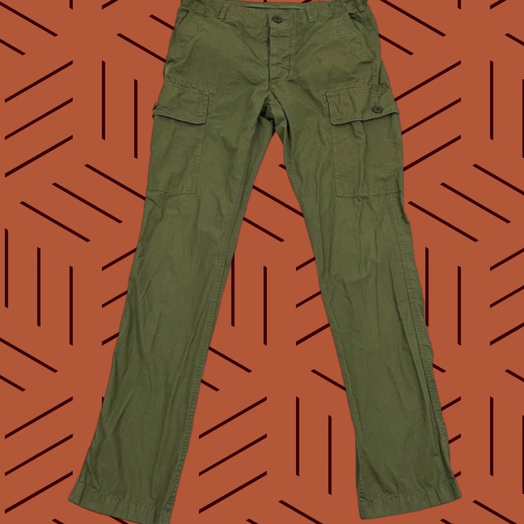 J.Crew J Crew Cargo Pants Mens 32 x 33 Slim Garment Dyed Green Military Utility A1402 Pants Size US 32 / EU 48 - 1 Thumbnail