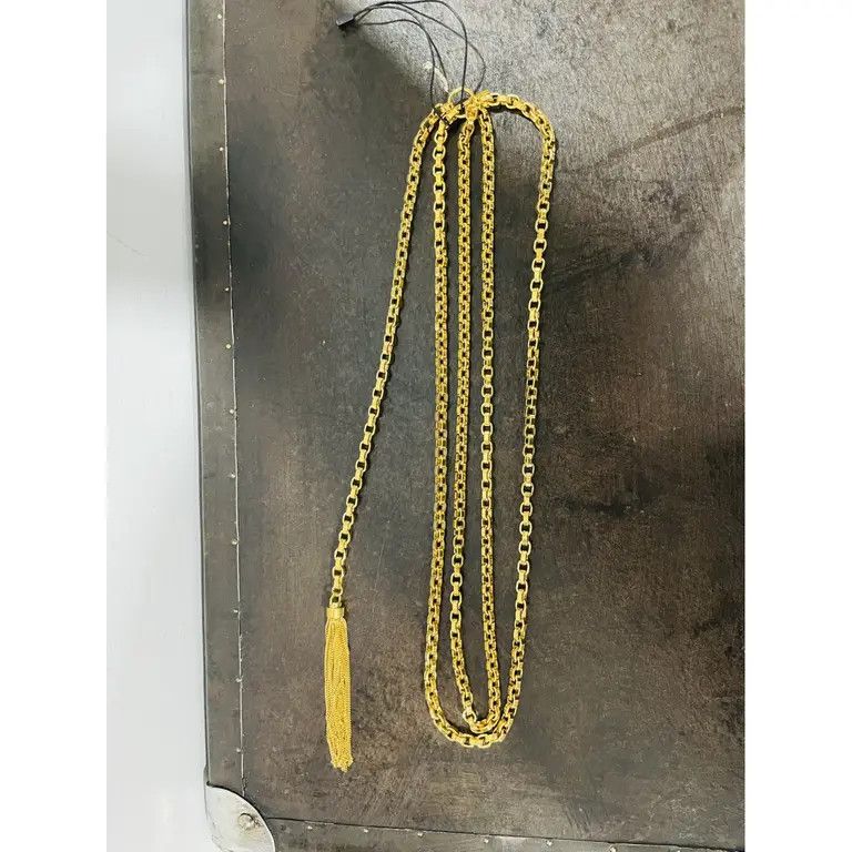 Saint Laurent Paris o1b1hav111124 Size: OS / Collier Double Chaine Necklace Gold Size ONE SIZE - 6 Thumbnail
