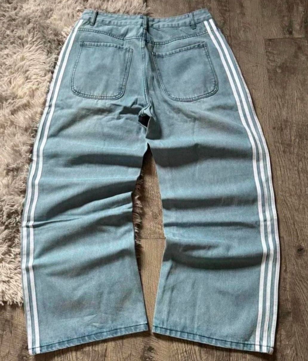 Japanese Brand × Vintage Blue Baggy Striped Pants Size US 32 / EU 48 - 2 Thumbnail