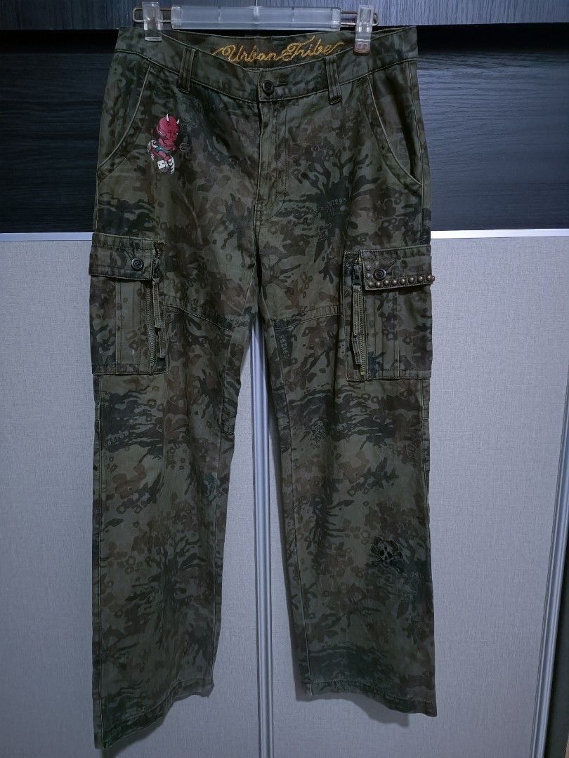 image of 20471120 x If Six Was Nine 291295 Homme Cargo Pants X Urban Tribe Ed Hardy Style in Camo (Size 33)