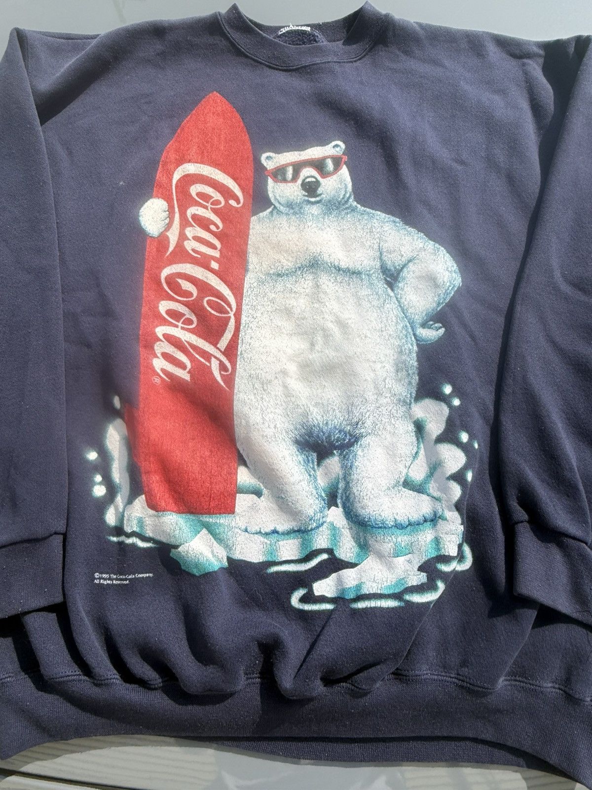 Coca Cola 1995 Coca Cola Surfing Polar Bear Sweatshirt Size US L / EU 52-54 / 3 - 3 Thumbnail