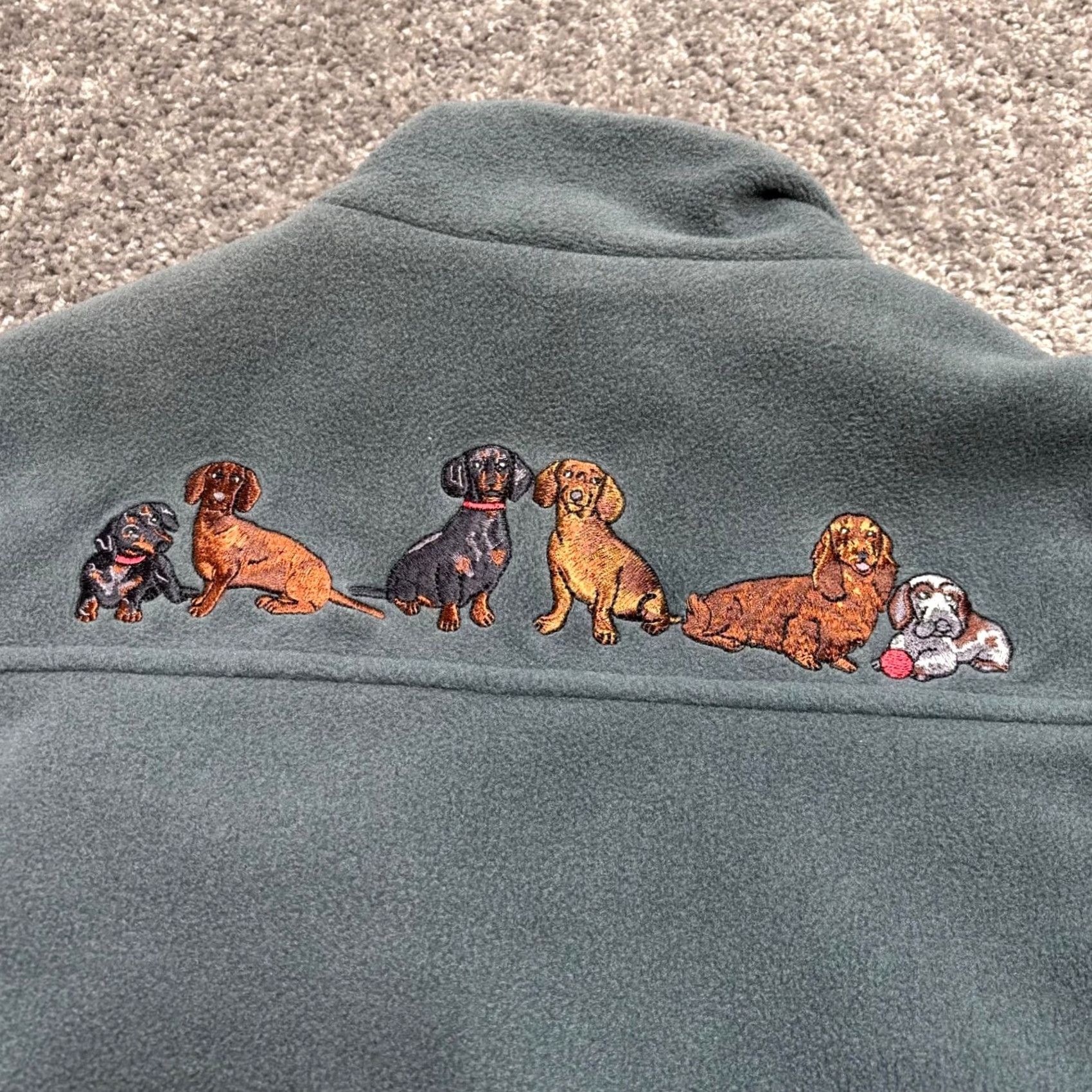 Vintage Dog Mom Vest Womens Medium Blue Black Reversible Embroidered Zip Pockets Charms Vest Women M Blue Embroidered Reversible Puppy Dog Theme Charms Size M / US 6-8 / IT 42-44 - 5 Thumbnail