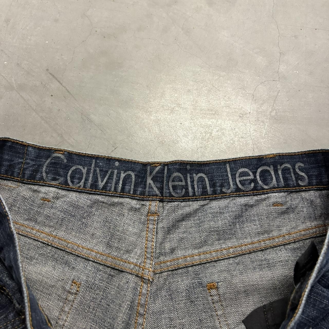 Calvin Klein Vintage Y2K/2000s Super Baggy Calvin Klein Skater Style Dark Blue Wash Denim Jeans! Size US 38 / EU 54 - 8 Thumbnail