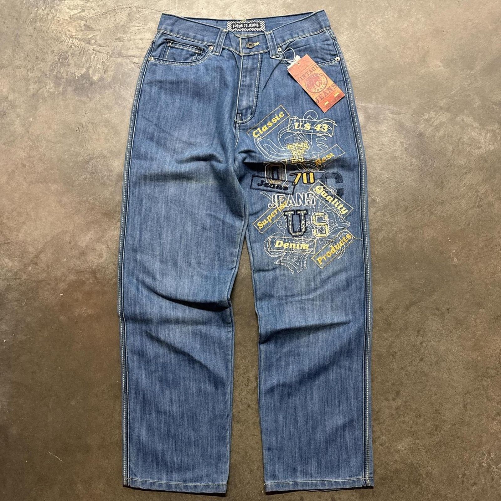 Vintage Vintage Deadstock Focus Embellished Embroidered Denim Jeans Size US 30 / EU 46 - 1 Thumbnail
