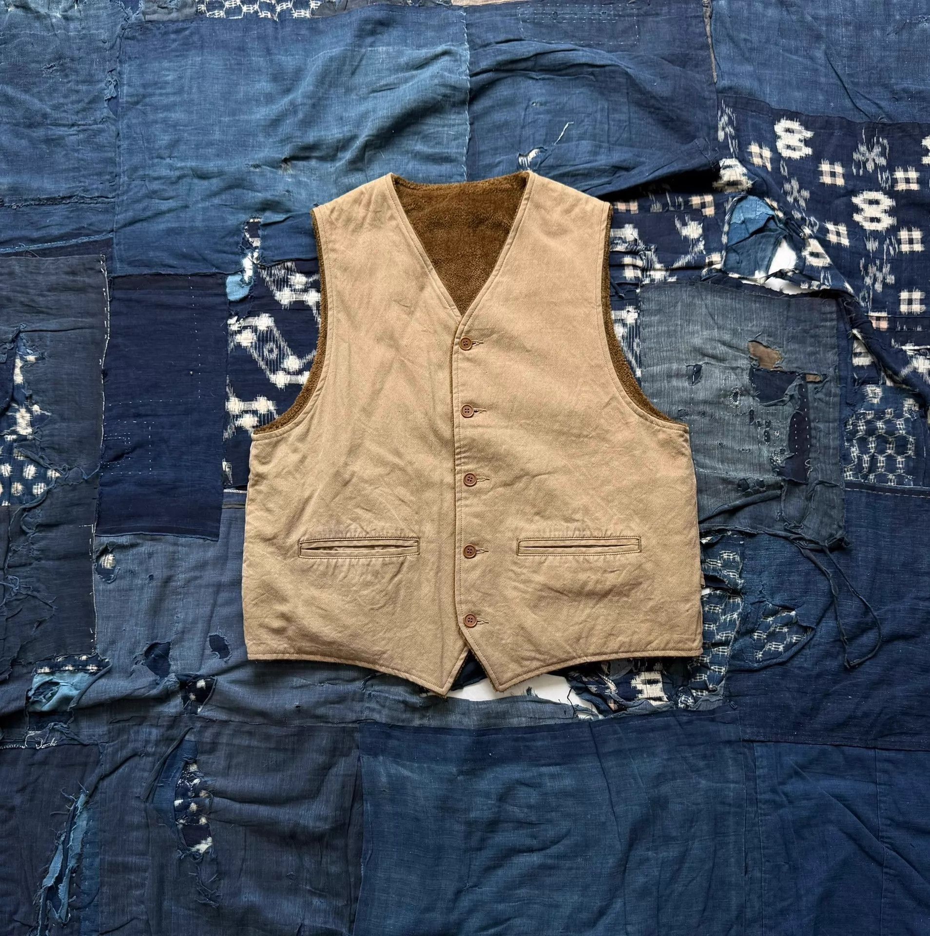 Visvim Beige Button-Front Vest Size L Size US L / EU 52-54 / 3 - 1 Thumbnail