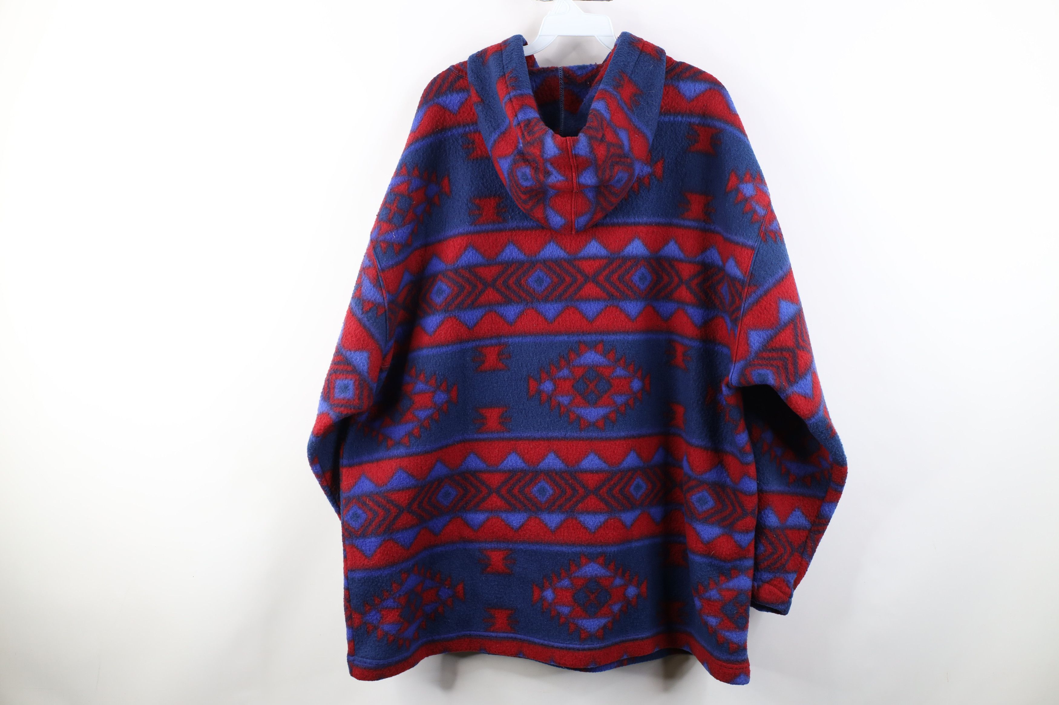 Vintage Vintage 90s Streetwear Southwestern Fair Isle Fleece Hoodie Size US L / EU 52-54 / 3 - 8 Thumbnail