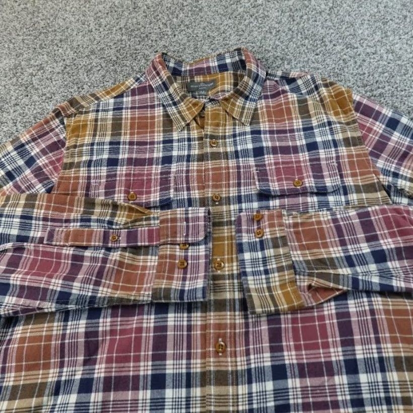 Vintage L.L. Bean Shirt Mens L Plaid Flannel Button-Up Long Sleeve Outdoor Work Hiking Top Size US L / EU 52-54 / 3 - 3 Thumbnail