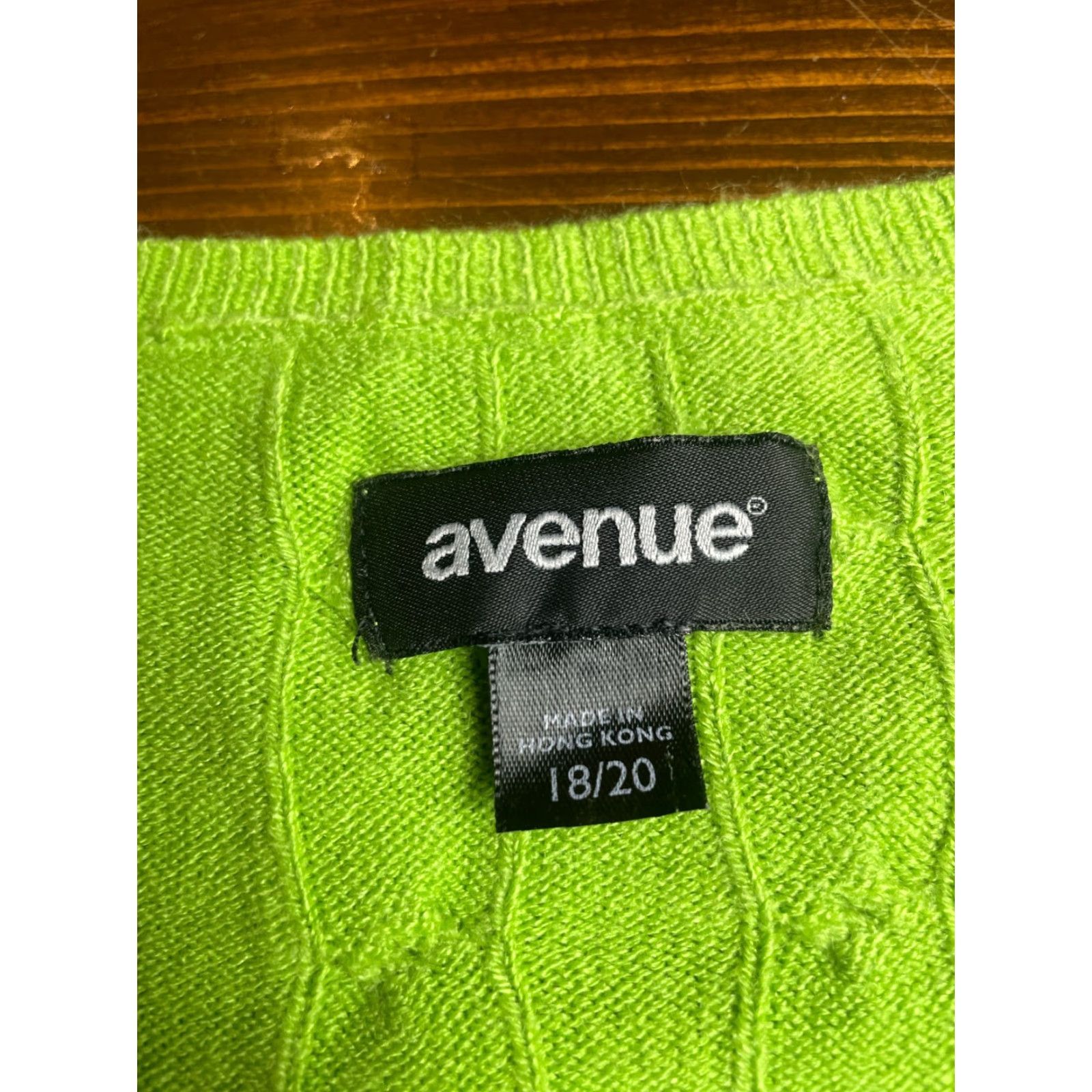 Avenue Avenue Sweater Women 18/20 Green Cable Knit Pullover Half Sleeve Long Sleeve Size XXL / US 16-18 / IT 52-54 - 7 Thumbnail