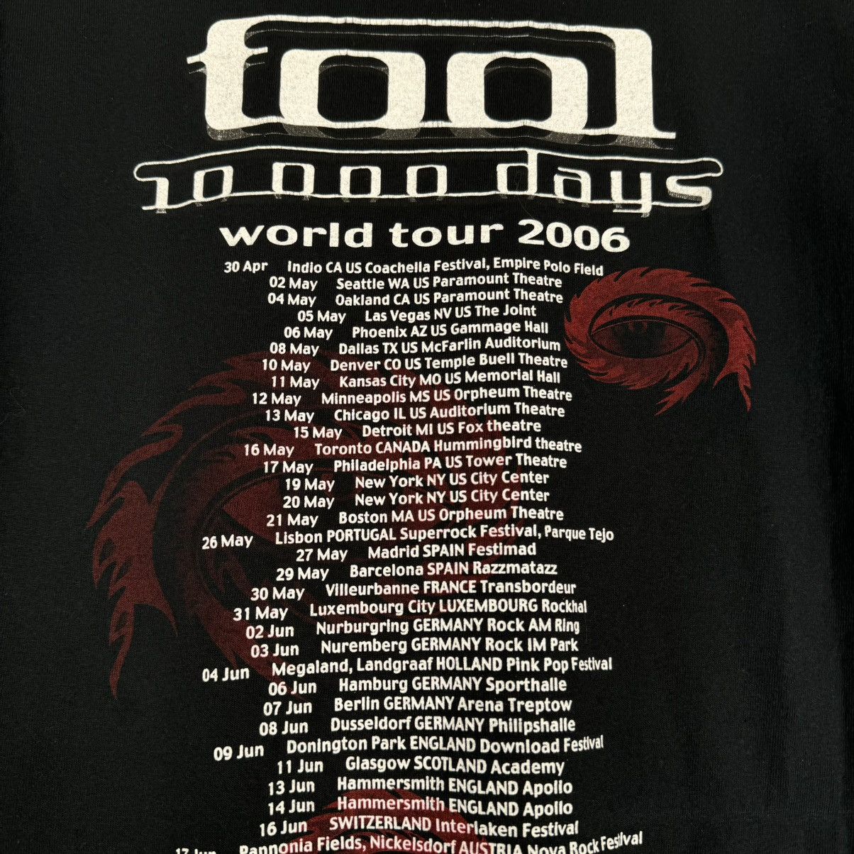 Band Tees Vintage 2006 Tool 10000 Days World Tour Band T Shirt Size US XL / EU 56 / 4 - 5 Thumbnail