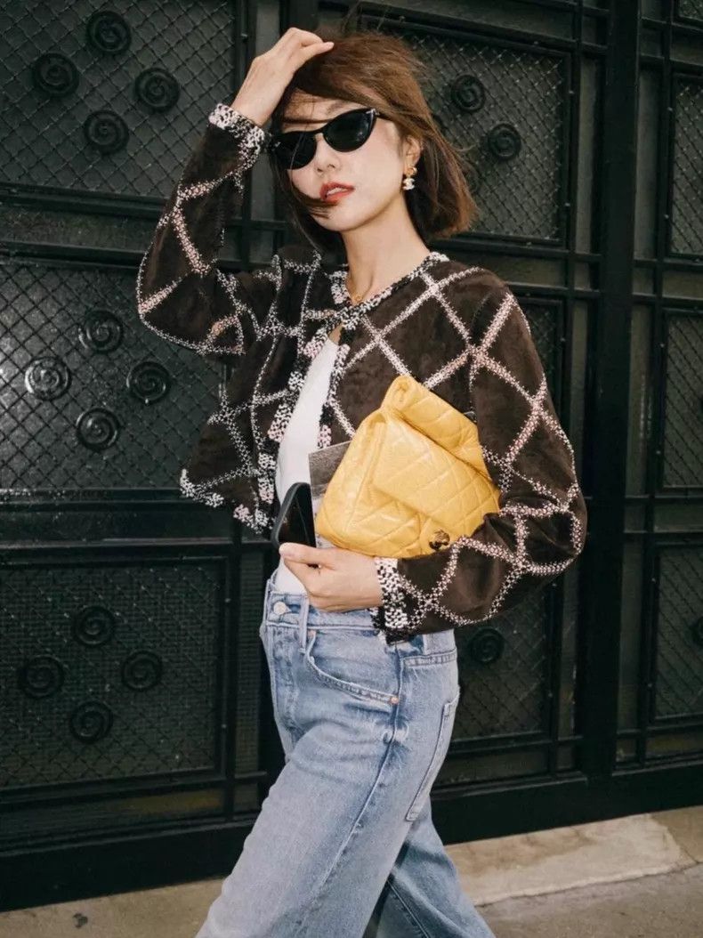 Chanel Chanel Heavy industry suede beaded diamond plaid embroider Size XXS / US 00 / IT 34 - 9 Thumbnail