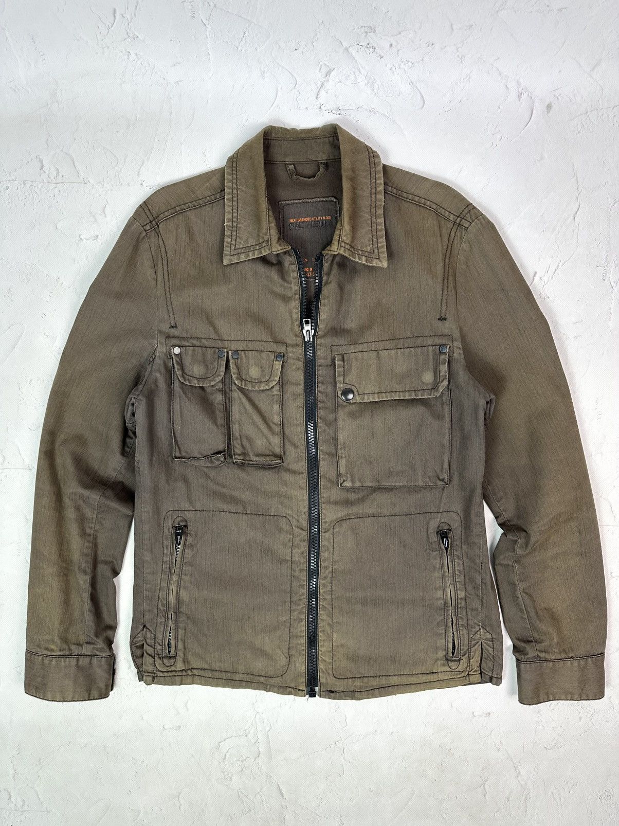 Pre-owned Avant Garde X If Six Was Nine Vintage Multipocket Faded Zip Jacket In Brown