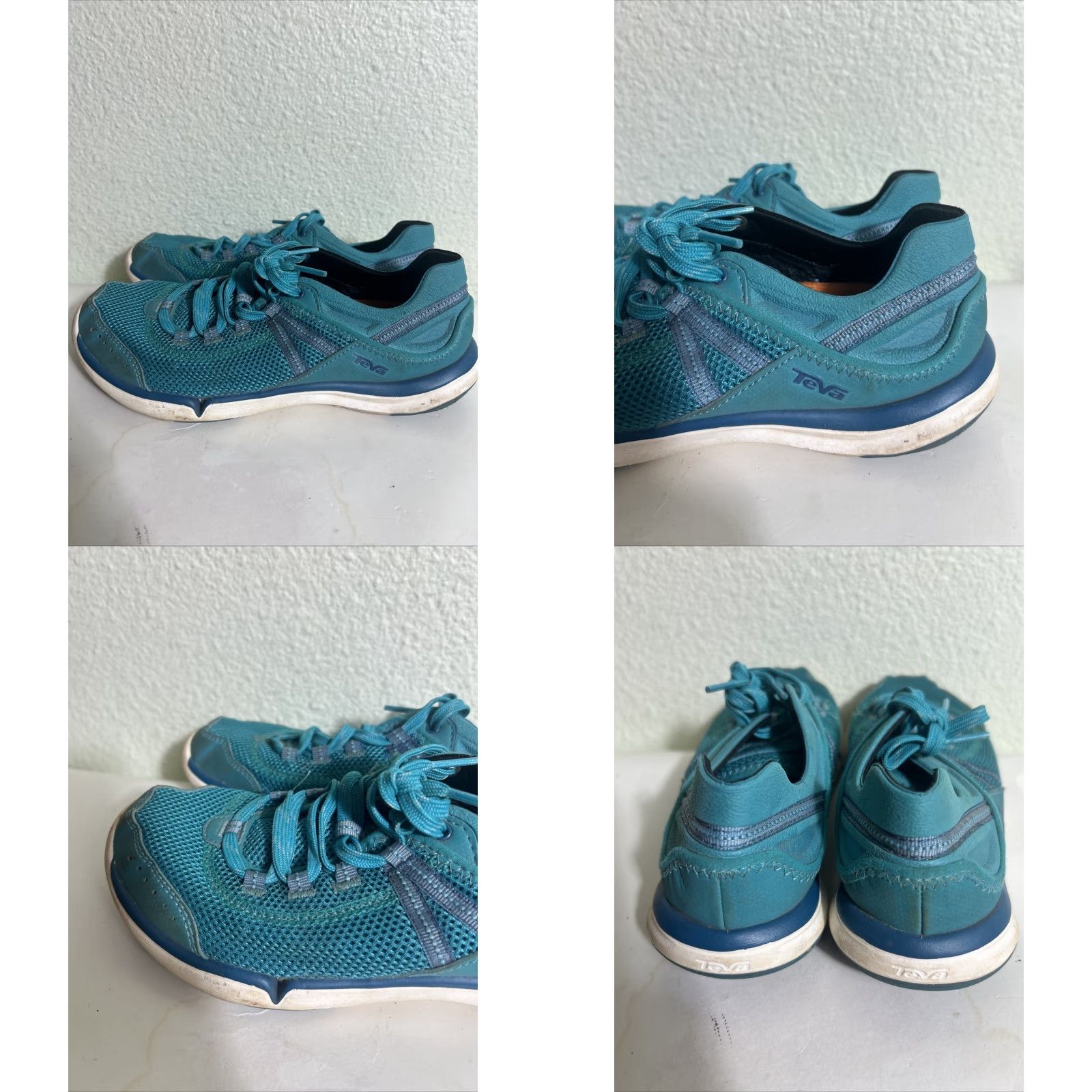 Teva Teva Evo Water Light Teal Athletic Shoes Womens 6.5 Teal Sneaker Breathable Performance Lace Up Solid Size US 7 / IT 37 - 8 Thumbnail