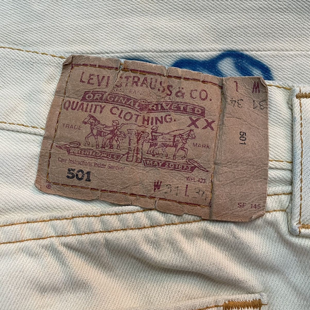 Levi's Levis 501 31x34 custom squid 🦑 print very rare Size US 31 - 13 Thumbnail
