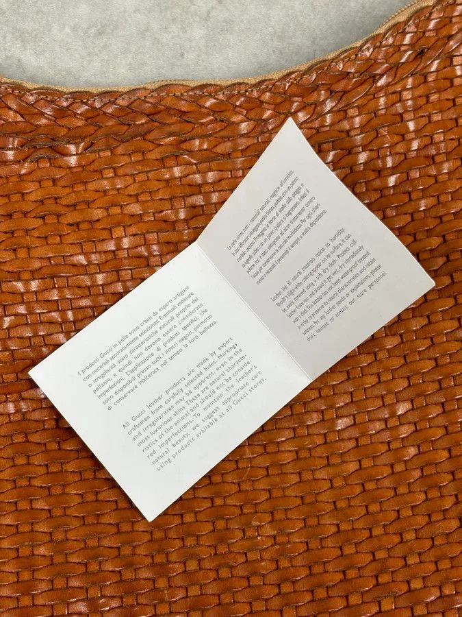 Gucci SS2004 Gucci Cognac Woven Leather Bamboo Handle Hobo Bag by Tom Ford Size ONE SIZE - 19 Thumbnail