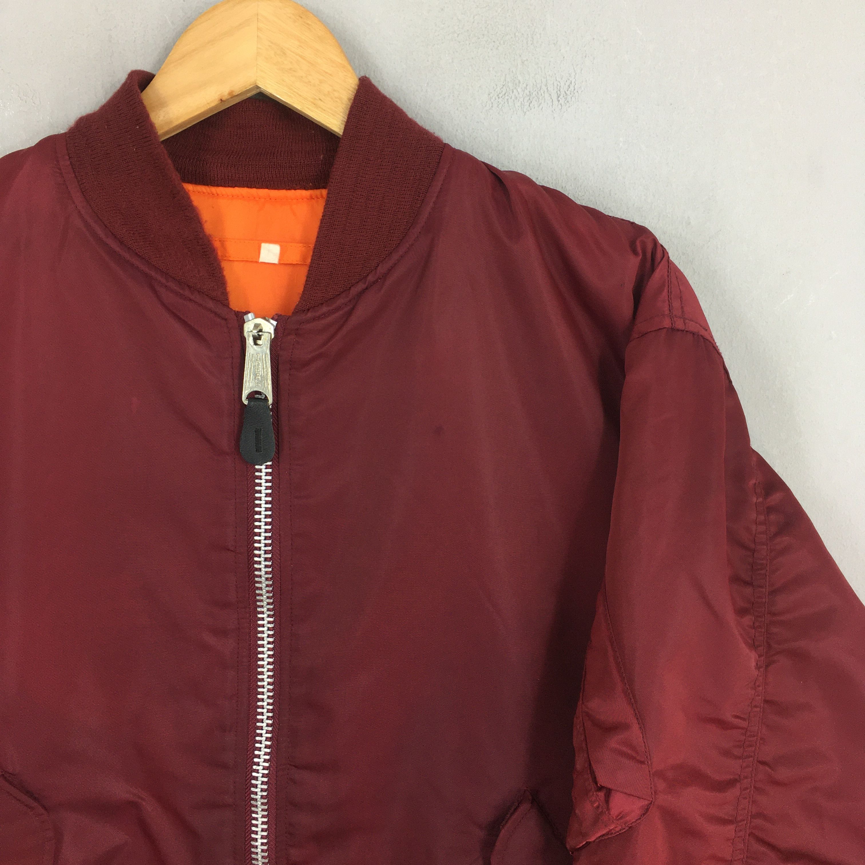 Alpha Industries Vintage 80s Tora MA -1 Reversible Flight Jacket Large Size US L / EU 52-54 / 3 - 2 Thumbnail