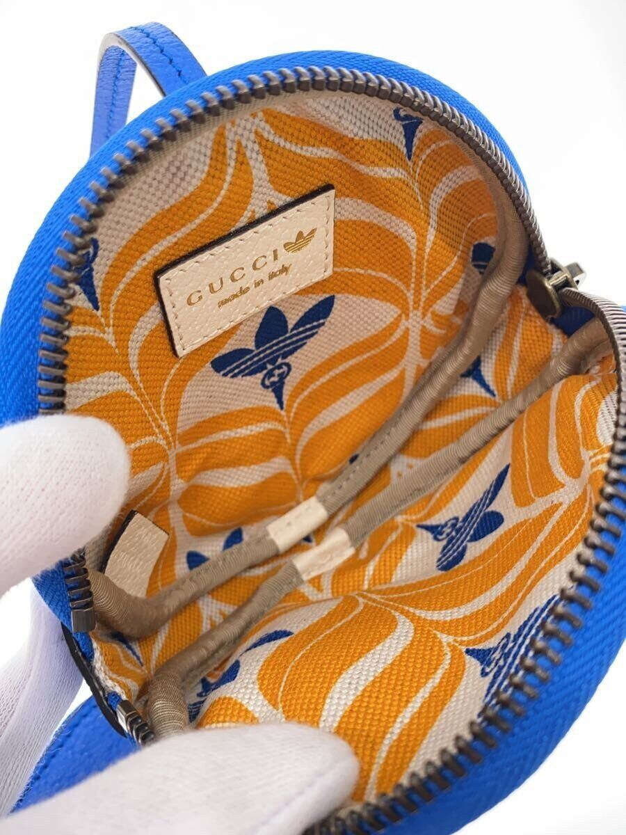 Gucci Gucci x adidas Leather Coin Case Blue Size ONE SIZE - 4 Thumbnail