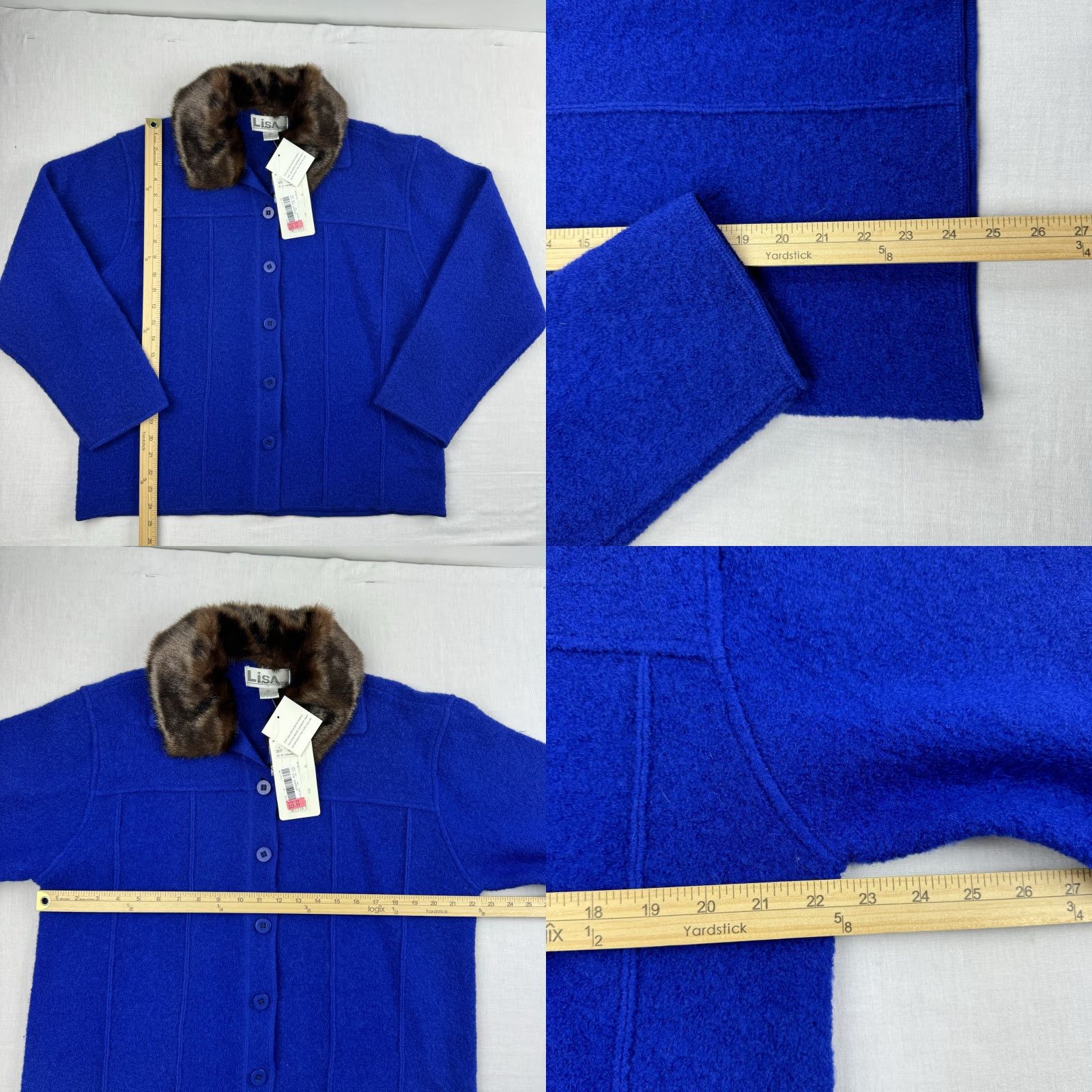 Vintage VINTAGE Lisa International Jacket Women’s XL Blue Cotton Faux Fur Collar Size XL / US 12-14 / IT 48-50 - 8 Thumbnail