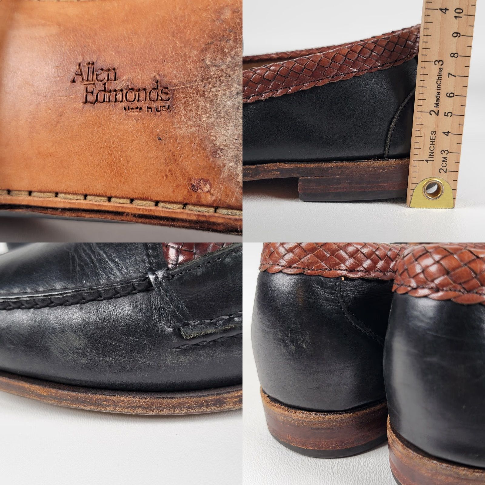 Allen Edmonds Allen Edmonds Newcomb Loafers Black Brown Woven Trim 11 D USA Made Size US 11 / EU 44 - 8 Thumbnail