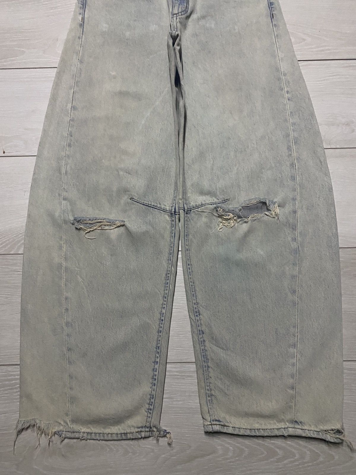 GU Vintage gu denim distressed Baggy Jeans Size US 29 - 5 Thumbnail