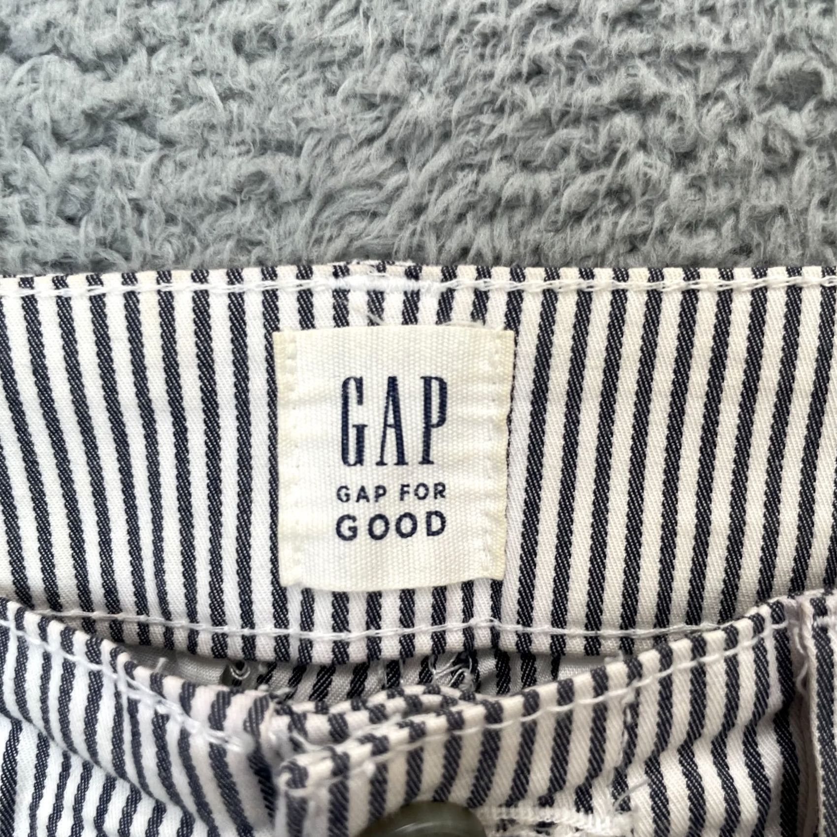 Gap Gap Pants Womens 4 Blue Striped Khaki Cropped Cotton Stretch Mid Rise Size 24" / US 00 / IT 34 - 3 Thumbnail