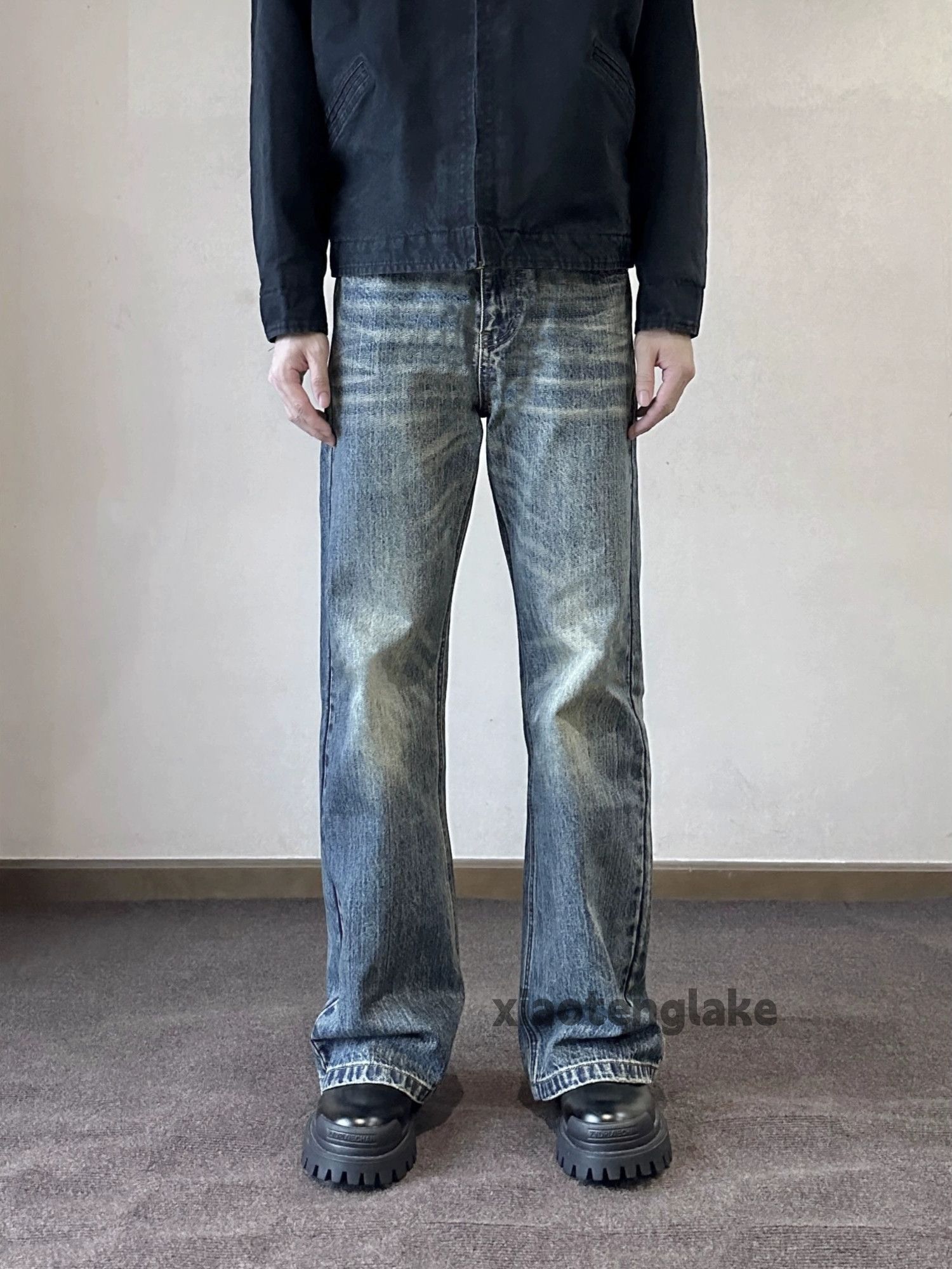 Jean × Vintage washed faded yuppie y2k cleanfit flared jeans Size US 32 / EU 48 - 5 Thumbnail