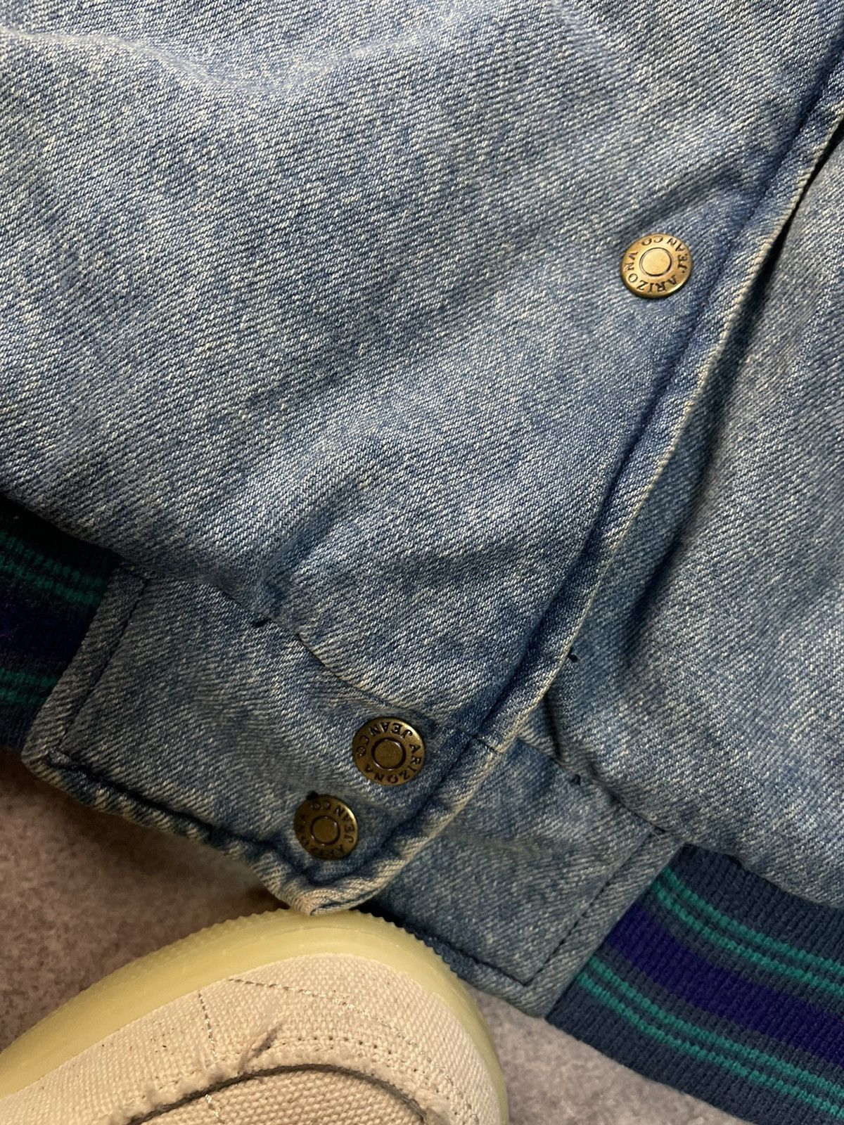 Arizona Jean Co. Vtg 90s Arizona Jean Co Denim Varsity Bomber Jacket Size US M / EU 48-50 / 2 - 5 Thumbnail
