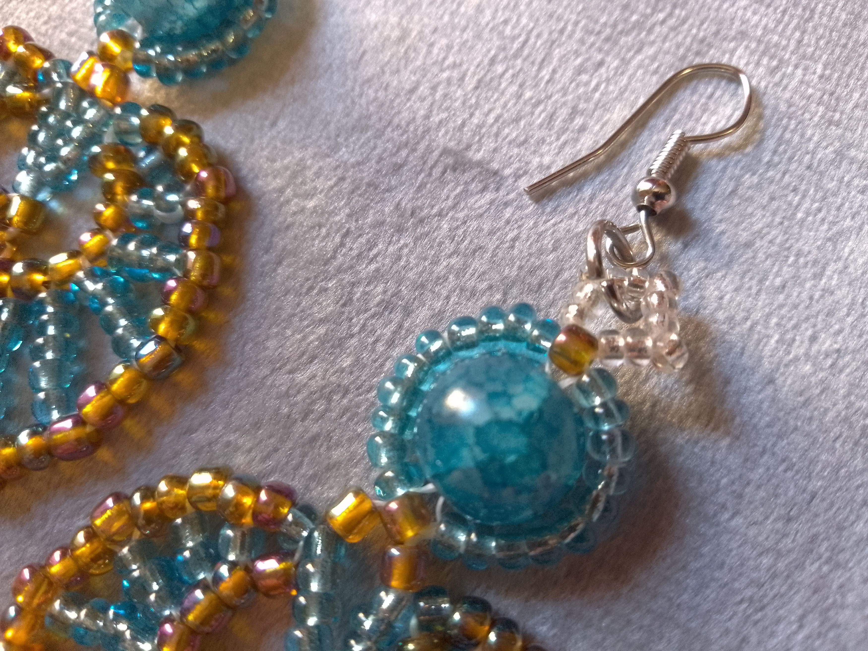 Handmade Earrings Coral Bamboo Apatite Gemstones Owl shape Size ONE SIZE - 2 Thumbnail
