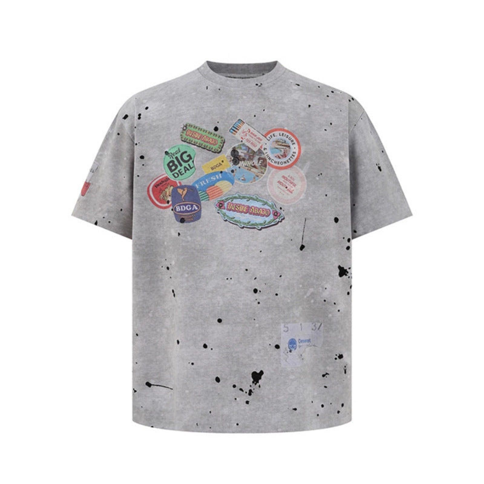 Vintage Gray Graphic Print Oversized T-Shirt, Casual Streetwear Tee Size US L / EU 52-54 / 3 - 1 Thumbnail