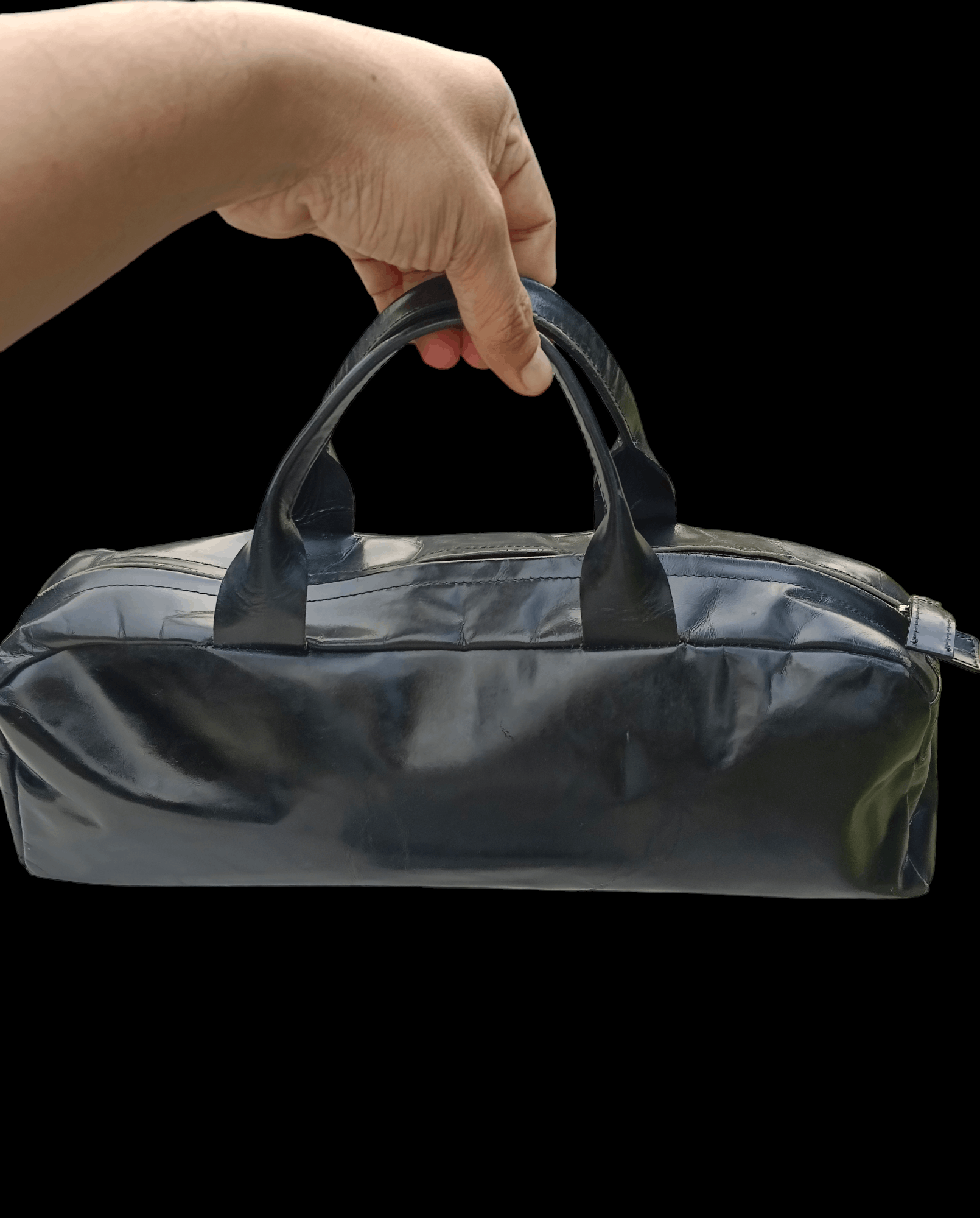 Issey Miyake × Leather ISSEY MIYAKI TSUMORI DUFFLE/GYM LEATHER BAG Size ONE SIZE - 1 Thumbnail