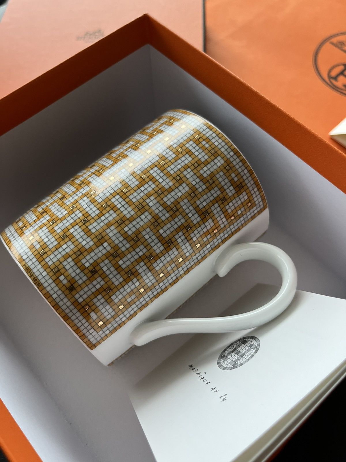Hermes Hermes Brand New Mosaique 24k Gold Glass Mug Rare Giftable Size ONE SIZE - 24 Thumbnail