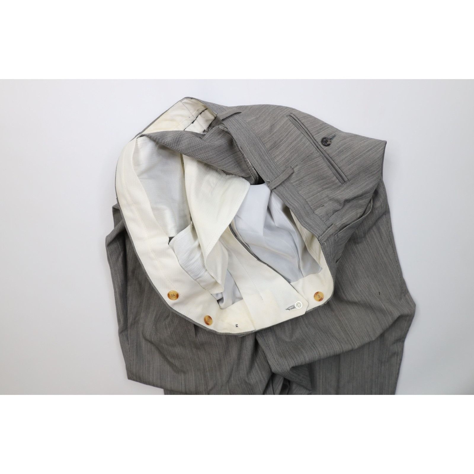 Vintage Vintage Streetwear Thrashed 3 Piece Suit Wedding Size 48R - 19 Thumbnail
