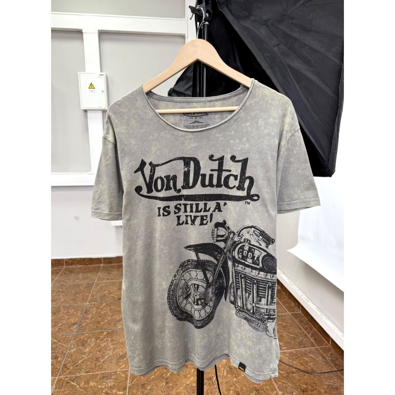 Von Dutch VINTAGE Von Dutch Motorcycle Choppers T-Shirt XL Green Mens 90s Rare VINTAGE Size US XL / EU 56 / 4 - 2 Thumbnail