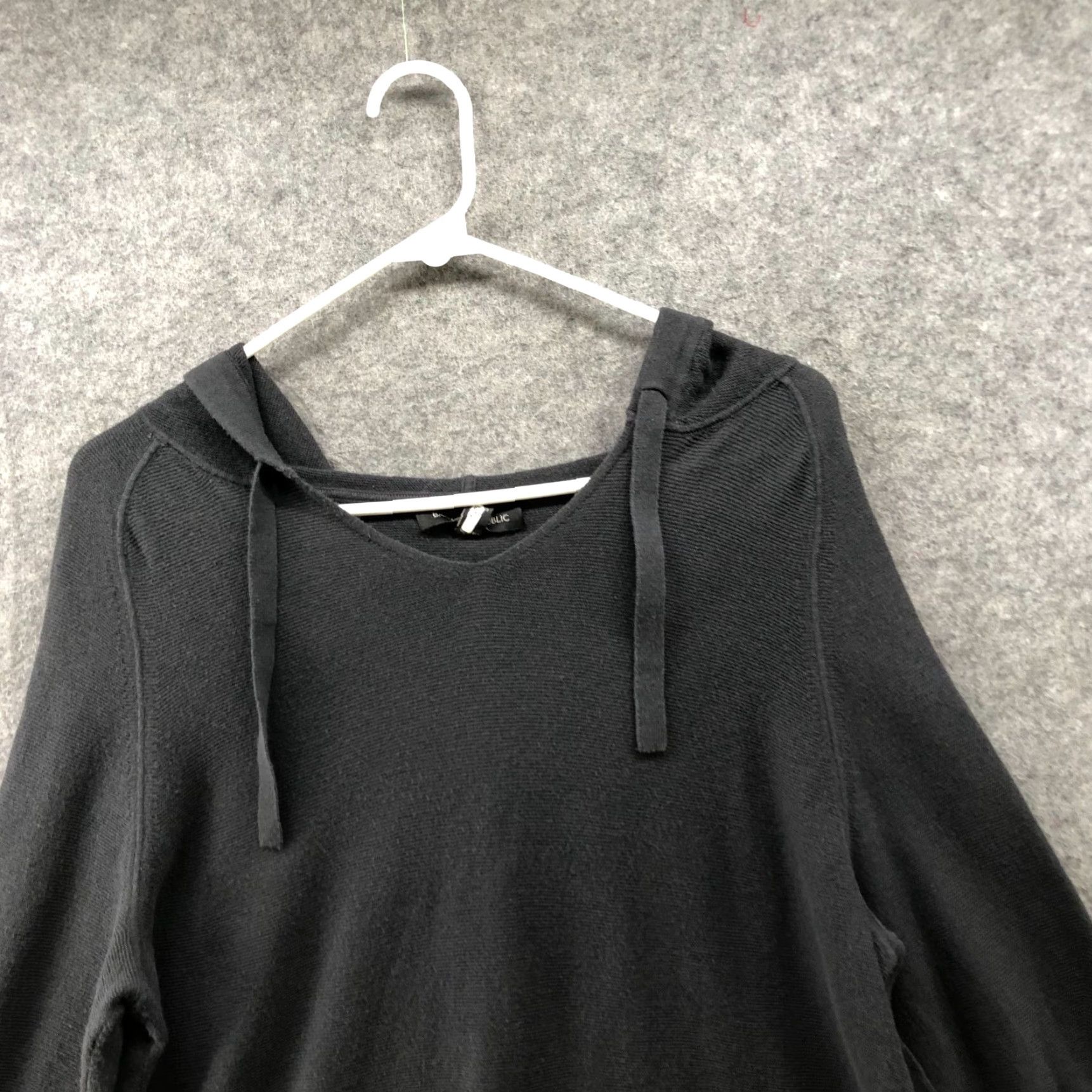 Banana Republic Banana Republic UV Resistant Sweater Hoodie Womens L Gray Rib Stitch Textured Knit Pullover Size L / US 10 / IT 46 - 3 Thumbnail