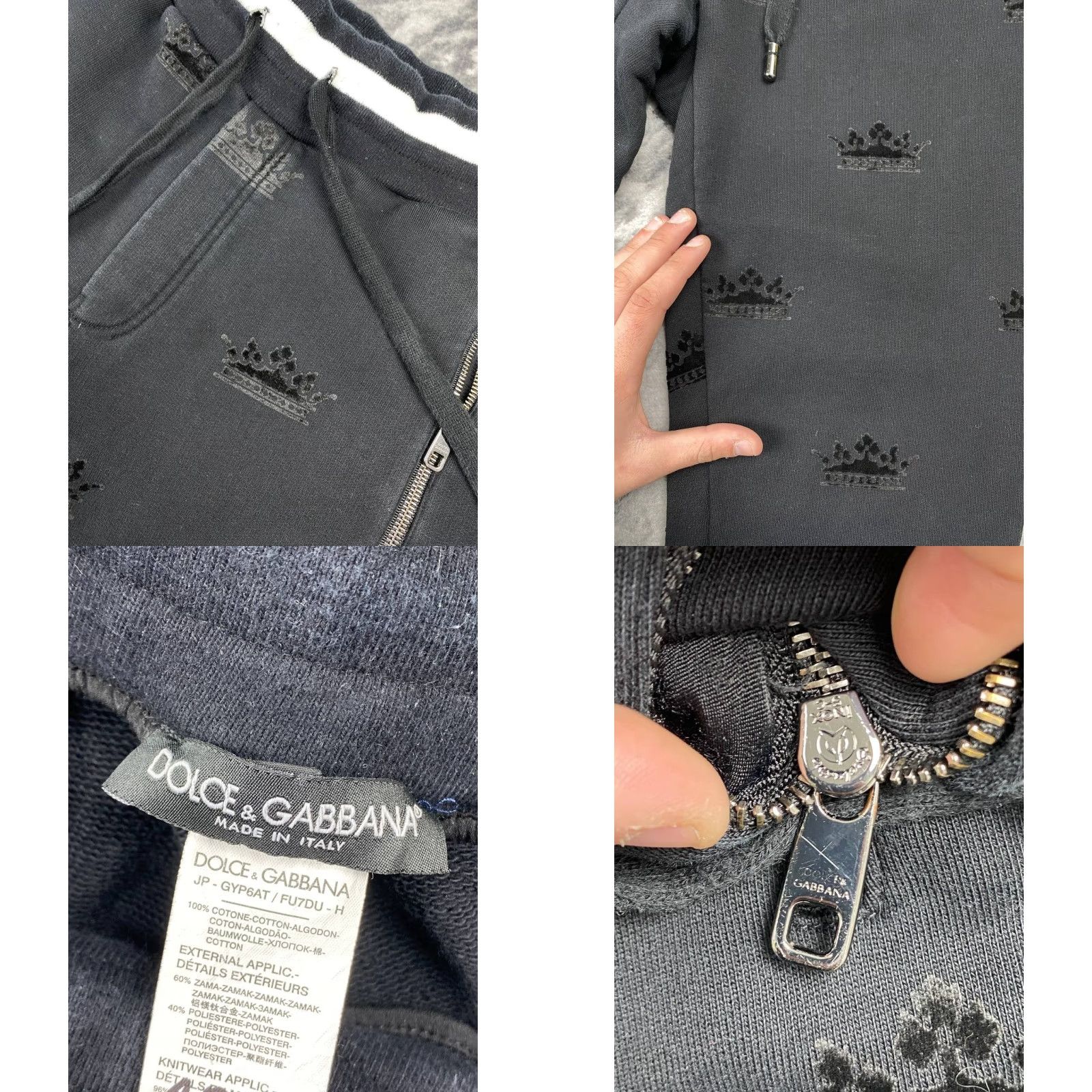 Dolce & Gabbana VINTAGE Dolce&Gabbana Crown Sweatpants Monogram Logo Men Size 48 Black Size US 32 / EU 48 - 8 Thumbnail