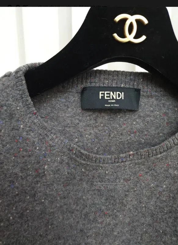 Fendi Fendi Gray Wool Long Sleeve Sweater for Women . Size S / US 4 / IT 40 - 3 Thumbnail