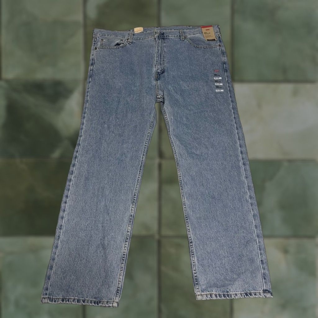 Levi's Levis Strauss Mens 505 Regular Fit Straight Leg Denim Jeans 44 X 31 Blue Pants Size US 44 / EU 60 - 1 Thumbnail
