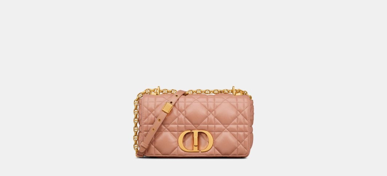 image of O1W1Db10424 Size: Os Medium Dior Caro Bag In Pink, Women's